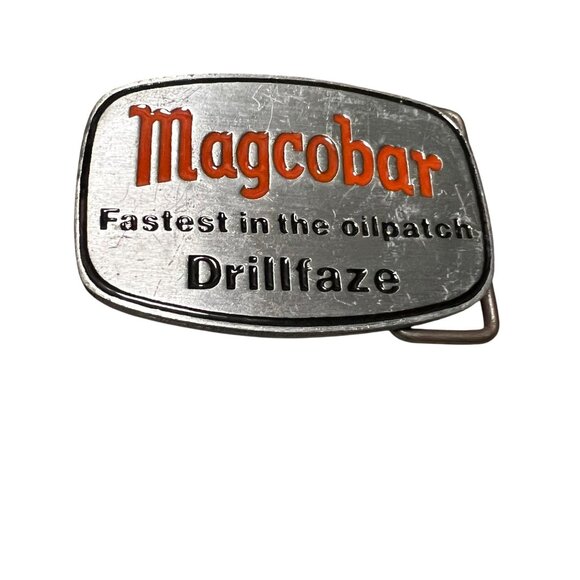 Vintage Magcobar Belt Buckle Drillfaze‎ Fastest In The Oilpatch Metal - Picture 1 of 3